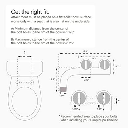 Brondell Bidet - Thinline SimpleSpa SS-150 Fresh Water Spray Non-Electric Bidet Toilet Attachment in White with Self Cleaning Nozzle and SafeCore Internal Valve - color: x