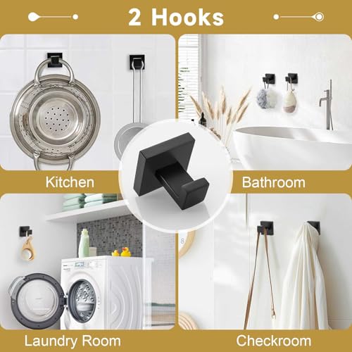 5 Pieces Bathroom Hardware Accessories Set Matte Black Towel Bar Set Towel Holder Racks Set for Bathroom,SUS304 Stainless Steel,Wall Mounted 23.6-Inch - color: Matte Black