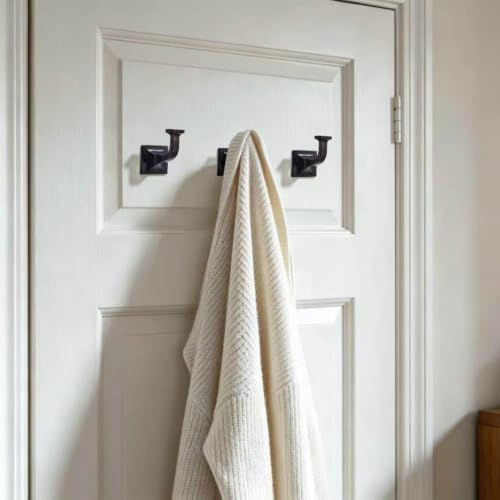 CHIVS Heavy Duty Sold Zinc Towel Hooks, Wall Mounted Square Robe Hooks for Bathroom, Kitchen, Bedroom, Hotel ，Oil-Rubbed Bronze Wall Hook 5 Pack - color: Oil Rubbed Bronze
