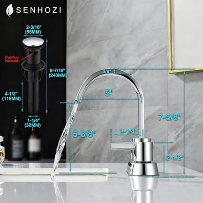 Bathroom Sink Faucet 3 Hole Chrome, 4 Inch Centerset | 360 Degree Swivel Waterfall Spout, Stainless Steel Bathroom Faucet for Sink 3 Hole, with Pop Up Drain, Chrome Bathroom Faucet - color: Chrome