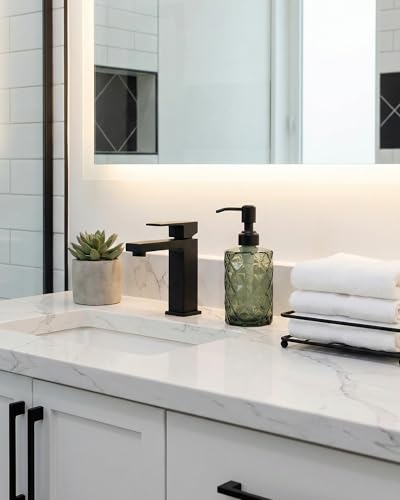 JASAI Forest Green Glass Soap Dispenser with Black Rustproof Pump | Refillable Small Soap Dispenser for Kitchen and Bathroom. - color: Forest Green