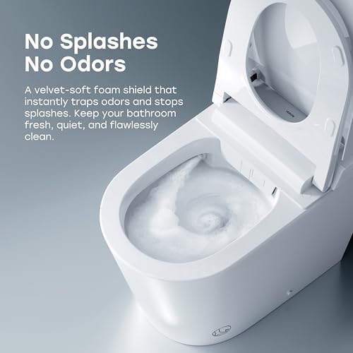 HOROW T39 Luxury Smart Toilet with Bidet, Modern Elongated Toilet for Bathroom Remodel, ADA Bidet Toilet with Anti-Splatter Foam Shield, Smart Display, Heated Seat & Instant Warm Water, Night Light