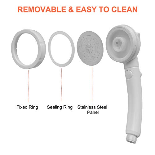 CAMPLUX Handheld Shower Head with 5 FT Hose, 3-Setting Portable Spray Shower Head, High Pressure Shower Head with ON/Off Switch