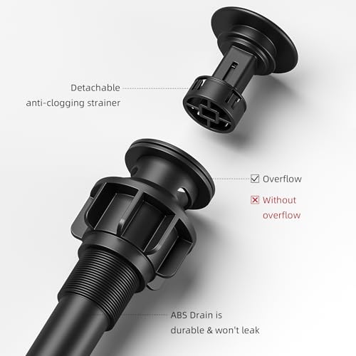 Waterfall Bathroom Faucet, Matte Black Stainless Steel, 1-Handle | Modern Bathroom Sink Faucet for RV & Outdoor Basins, Pop-Up Drain, Supply Lines, 6-in Deck Plate, 1- or 3-Hole, NSF Certified - color: Matte Black