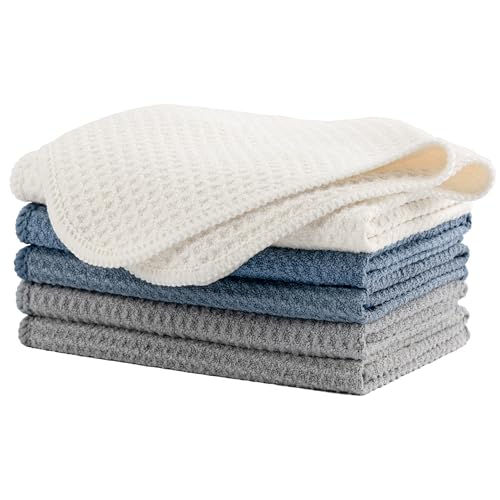MICROFI New Microfiber Kitchen and Dish Cloths, Waffle Weave, 12 x 12 inches, Set of 6