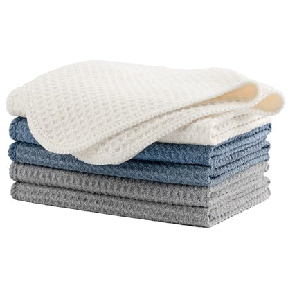 MICROFI New Microfiber Kitchen and Dish Cloths, Waffle Weave, 12 x 12 inches, Set of 6