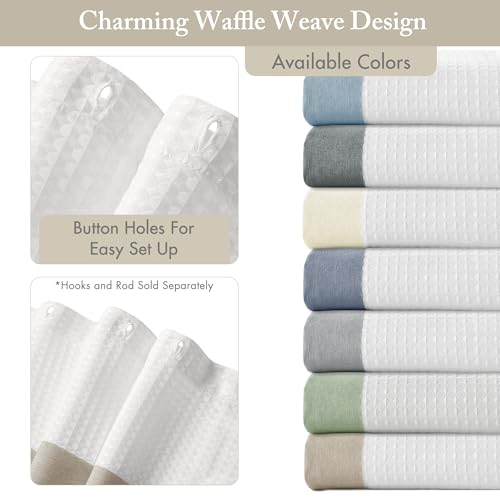 Madison Park Spa Waffle Weave Stall Shower Curtain, 36 x 72, Taupe | Striped, Pieced Fabric Design, 3M Scotchgard Moisture Management, Hotel Quality, Modern, for Bathroom, OEKO-TEX Certified - color: Stripe Taupe, size: 36"W x 72"L (Pack of 1)