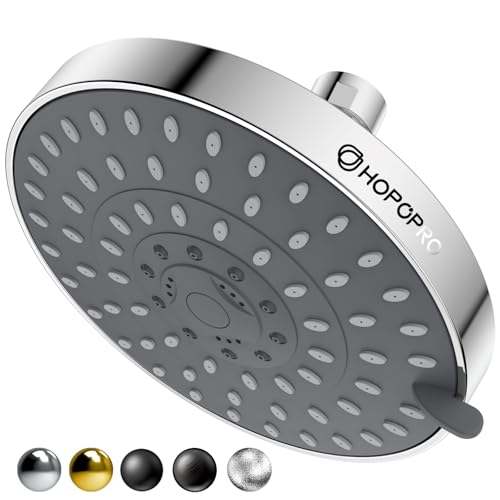 High Pressure Shower Head, HOPOPRO 5-Mode Fixed Showerhead, NBC Recommended | The Washington Post, NBC News, Today TV Show Recommended, Consumer Reports Tested High Flow Fixed Shower Head (6 Inch Chrome) - color: Chrome Modern, style: 6 Inch Modern