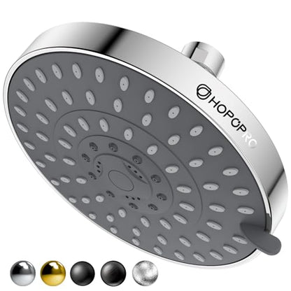 High Pressure Shower Head, HOPOPRO 5-Mode Fixed Showerhead, NBC Recommended | The Washington Post, NBC News, Today TV Show Recommended, Consumer Reports Tested High Flow Fixed Shower Head (6 Inch Chrome) - color: Chrome Modern, style: 6 Inch Modern