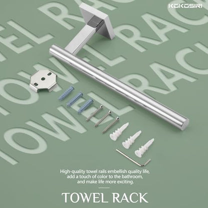 KOKOSIRI Hand Towel Bar Chrome Bathroom Towel Rail Holder Kitchen Paper Holder Wall Mounted Toilet Cabinet Mount, Polished Stainless Steel B3008CH - color: Polished Chrome, size: 1 Pack