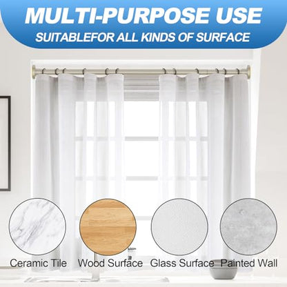 CorkLatta Brushed Shower Curtain Rod 31 to 104 Inch,1 Inch Diameter Adjustable Spring Tension Curtain Rod No Drilling Stainless Steel Telescoping Rod,No Rust | 1 Inch Diameter Stainless Steel Tension Curtain Rod Non slip, No Drill Shower Rods for Bathroom