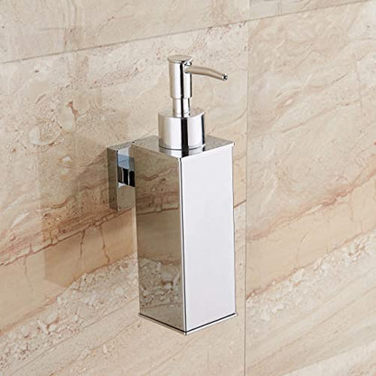 BGL Hand Soap Dispenser Stainless Steel 304 Wall Mount Chrome Soap Dispenser Holder for Bathroom (Chrome, Square) - color: Chrome