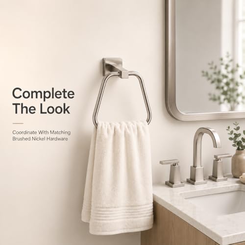 Brushed Nickel Towel Ring for Bathroom 2 Pack, Kitchen Bath Towel Holder Hangers Wall Mount Heavy Duty Stainless Steel - color: Brushed Nickel, size: 2 Pack