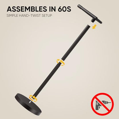 Matte Black Freestanding Toilet Paper Holder Stand Free Standing | SUS 304 Stainless Steel Tissue Rack with Pivoting Arm & Weighted Base for Bathroom - color: Matte Black