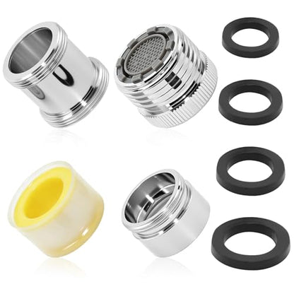 3-Piece Faucet to Garden Hose Adapter Kit, Solid Brass Sink Faucet Connector with Aerator for Kitchen & Bathroom, Fits G1/2", 55/64", 15/16" Faucets to 3/4" GHT Hose, Includes Washers & Tape