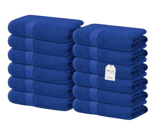 Avalon Towels Wash Cloths 12 Pack Royal Blue 100% Cotton Washcloths 12x12 Face Towels, Wash Rags, Facial Towel, fingertip Towel for Bathroom, Royal Blue Washcloth - color: Royal Blue