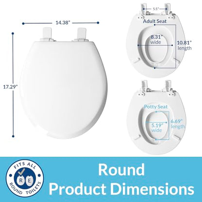 Mayfair NextStep Slow-Close Toilet Seat with Built-In Toddler Potty Training Seat, Removable, White, Round - size: Round, style: 2-in-1 Toilet Seat