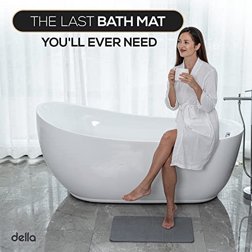 della Premium Stone Bath Mat - Luxurious Quick Drying Diatomite Bathstone for Bathroom Floor - Modern Super Absorbent Diatomaceous Earth Shower Mat, Water Absorbent Bathmat (Stripes)