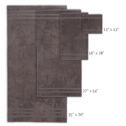 SOFE H&L | Olea Luxury Cotton Turkish Bath Towels Set of 4 Dark Gray | Premium, Soft, Durable, Absorbent | Hotel Quality Plush Towels and Thick Towel Sets - color: Dark Gray, size: Set of 4 (4 Bath Towels)