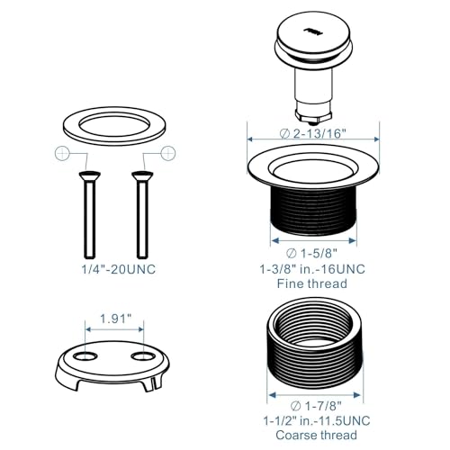 HIDROP Oil Rubbed Bronze Tub Drain Assembly Kit, 2-Hole Overflow Faceplate | Tip Toe Tub Trim Set, 304 Stainless Steel and Brass Bathtub Drain,Universal Fine/Coarse Thread fit 1-3/8" or 1-1/2" Tub Drain - color: Bronze, style: 2 Holes