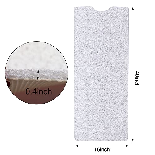 Leotruny Bath Tub Shower Mat 40 x 16 Inch Non Slip Soft PVC Loofah | Bathtub Mats for Bathroom - color: C03-white