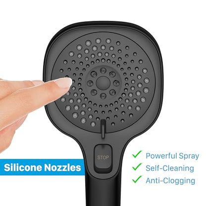 RV Shower Head with Hose and On Off Switch, 3-Spray Camper Water Saving and High Pressure Shower Head with Hose for RV, Camper, Van, Travel Trailer, Motorhome and Boat, Matte Black - color: Matte Black