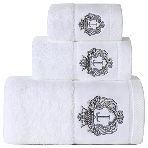 Luxury Bathroom Super Soft and Highly Absorbent Premium 100% Cotton Bath Towel Set for Gifts (White-T) - color: White-t
