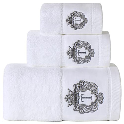Luxury Bathroom Super Soft and Highly Absorbent Premium 100% Cotton Bath Towel Set for Gifts (White-T) - color: White-t