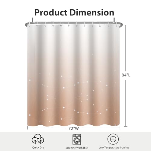Peach Pink and White Ombre Shower Curtain, Cloth Waterproof Geometric Shower Curtains Set for Bathroom, Machine Washable Bathroom Curtain with 12 Hooks, 72x84 Inches - color: Ombre Geometric - Peach Pink, size: 72"W x 84"L (Pack of 1)