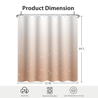 Peach Pink and White Ombre Shower Curtain, Cloth Waterproof Geometric Shower Curtains Set for Bathroom, Machine Washable Bathroom Curtain with 12 Hooks, 72x84 Inches - color: Ombre Geometric - Peach Pink, size: 72"W x 84"L (Pack of 1)