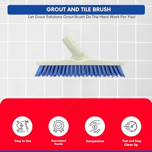 Professional Grout Brush Heavy-Duty Swivel Head with Stiff V-Shaped Bristles for Deep Cleaning Tile, Corners, Showers, Kitchens & Floors Without Scratching Fits Standard Thread Poles - style: Big Grout Brush