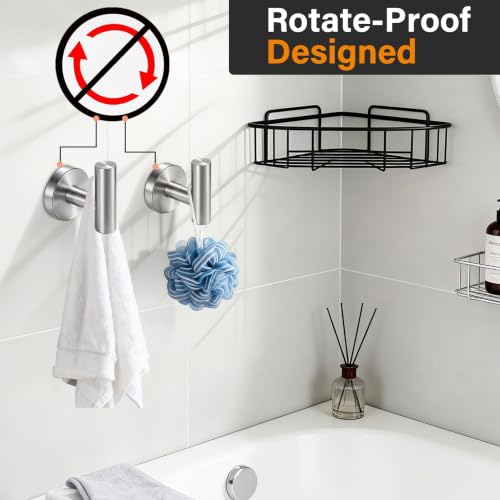 Nolimas Bathroom Towel Hooks SUS 304 Stainless Steel Coat Hook Round Clothes Towel Coat Robe Hook Cabinet Closet Door Sponges Holder for Bath Kitchen Garage Hotel,Wall Mounted, Brushed Nickel,6Pack - color: 6pcs Brushed Nickel