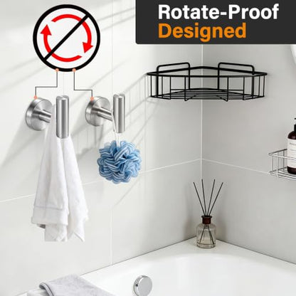 Nolimas Bathroom Towel Hooks SUS 304 Stainless Steel Coat Hook Round Clothes Towel Coat Robe Hook Cabinet Closet Door Sponges Holder for Bath Kitchen Garage Hotel,Wall Mounted, Brushed Nickel,6Pack - color: 6pcs Brushed Nickel