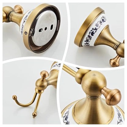 Antique Bronze Brass Bath Towel Hooks Wall Mounted Bathroom Clothes Hook, Antique Brass Horn Shape Curved Towel Hooks YIGUANXIN - color: Antique, size: Clothes Hook