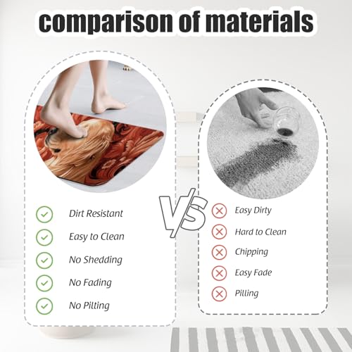 Bathroom Runner Mat Rugs Long,Golden Retriever Dog Flower Image Diatomite Stone Bath Mat Large Absorbent Diatomaceous Earth Mat Non Slip Fast Dry Shower Mat Bathroom Rugs Floor Mat 16x42in - color: Design06