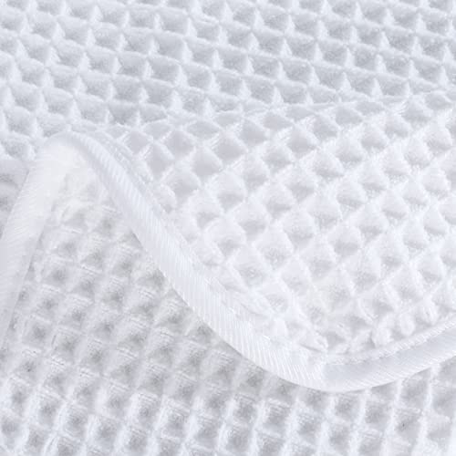 POLYTE 430 GSM Microfiber Quick Dry Lint Free Bath Sheet, 70 x 35 in, Set of 2 (Waffle Weave) - color: White, size: 35 x 70 in