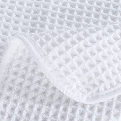 POLYTE 430 GSM Microfiber Quick Dry Lint Free Bath Sheet, 70 x 35 in, Set of 2 (Waffle Weave) - color: White, size: 35 x 70 in