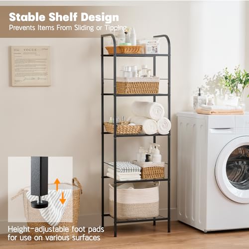 Towel Racks for Bathroom，5-Story Free Standing Towel Holder,Durable Metal Towel Organizer,Pool Towel Storage,Modern Bath Towel Shelf for Bathroom, Home, Poolside
