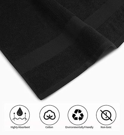 Luxury Bath Towels Set of 4 (27” x 54”) | Towels for Bathroom | Super Soft | Highly Absorbent Towels for Home, Spa, Gym (Black) - color: Black