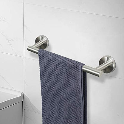 NearMoon Bath Towel Bar, Thicken Stainless Steel Shower Towel Rack Holder Wall Mounted for Bathroom,12-lnch Overall Length-10-lnch Usable Hanging Space (1 Pack, Brushed Nickel) - color: Brushed Nickel, size: 12 Inch