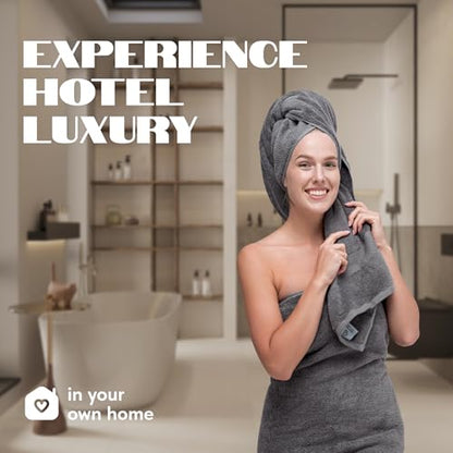 Luxury White Bath Towels Large - 100% Soft Cotton 700 GSM | Absorbent Hotel Bathroom Towel | 27 inch X 54 inch | Set of 4 | Gray - color: 03: Dark Gray