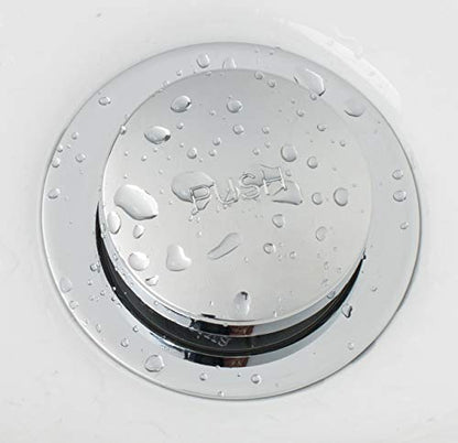 Tip-Toe Bathtub Drains Trim Set with Two-Hole Overflow Faceplate, Replacement Bath Drain Trim Kit with 2-Hole Overflow Faceplate and Universal Fine/Coarse Thread (Chrome Plated) - color: Chrome Plated