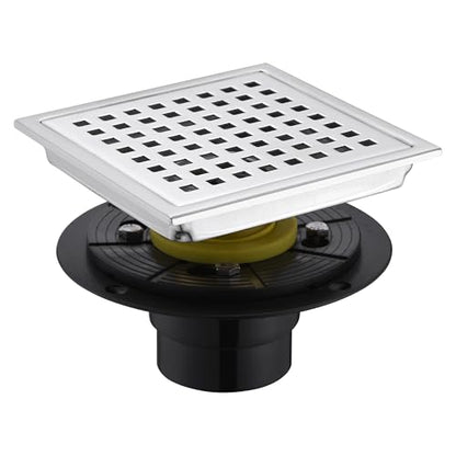 6 in. x 6 in. Stainless Steel Square Shower Floor Drain in Stainless Steel, FD01-6-TB - color: Stainless Steel