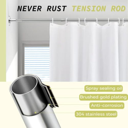 Shower Curtain Rod 31-88 In Adjustable Pole Heavy Duty Silver Tension Rods Spring Drilling and No Drilling Shower Rod for Bathroom Window Anti-Slip Never Rust - color: Silver, size: 31-88"