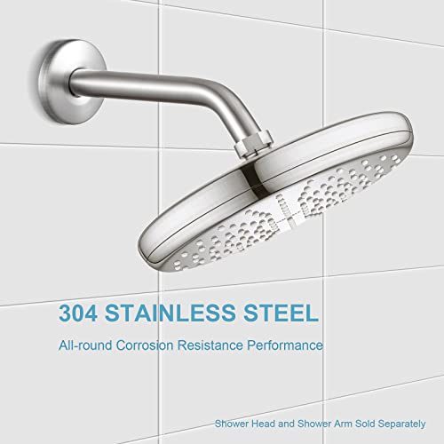 OFFO Shower Arm with Flange, 10 in Brushed Nickel Wall Mount Replacement Angle Shower Head Arm Wall-Mounted For Fixed Shower Head & Handheld Showerhead - color: Brushed Nickel, style: 10 in