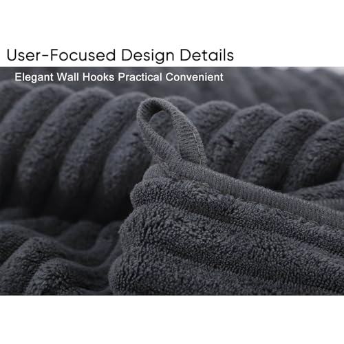 Luxury 2-Piece Quick-Dry Bath Towel Set 27.5X 55 Inches – Ultra Soft Microfiber for Bathroom, Bar, Pool, Gym & Travel – Elegant Twill Design - color: 2darkgrey