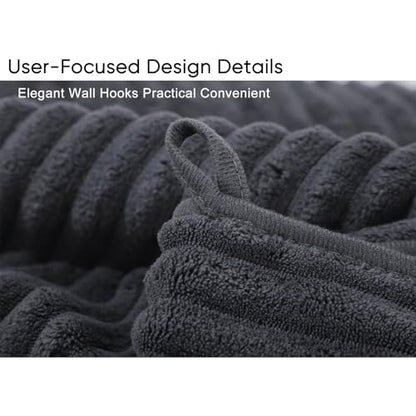 Luxury 2-Piece Quick-Dry Bath Towel Set 27.5X 55 Inches – Ultra Soft Microfiber for Bathroom, Bar, Pool, Gym & Travel – Elegant Twill Design - color: 2darkgrey
