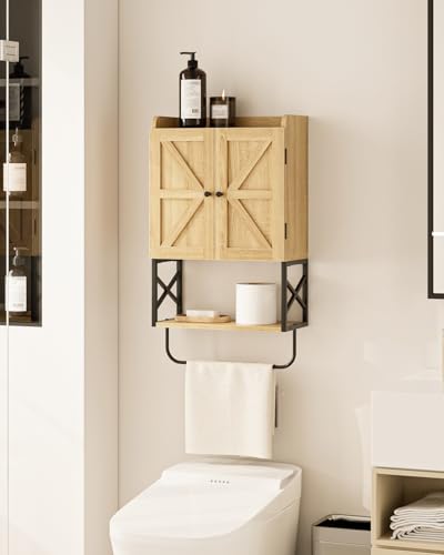 Masupu Bathroom Cabinet Wall Mounted, Wooden Medicine Cupboard with Adjustable Shelves, Space-Saving Wall Storage Unit for Bathroom, Kitchen and Living Room (9" D x 15.35" W x 27.16" H,Countrye Oak) - color: Oak, style: Country