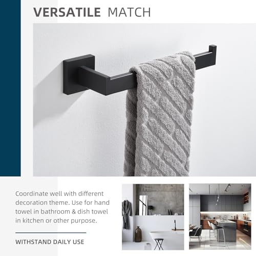 Angle Simple Bathroom Towel Holder, 10.24-in Hand Towel Rack, Matte Black | Solid Rustproof SUS304 Stainless Steel, Easy Use Open Arm Design, Ideal for Laundry Kitchen Shower Vanity Sink, Screws Mount - color: Matte Black