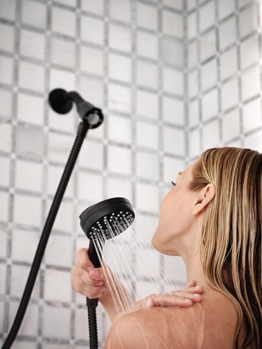 Moen 26100BL Engage 3.5" Handheld Showerhead, Magnetix, Black | 3.5" spray face, 6 spray settings, Magnetix docking system, detachable handheld design, matte black finish - color: Matte Black, size: Showerhead